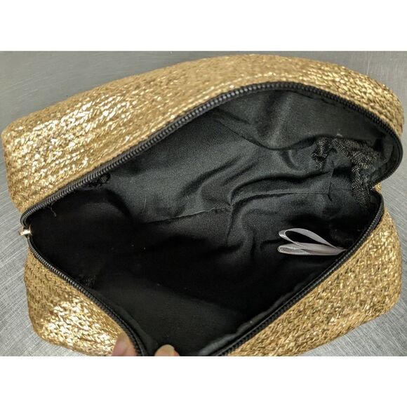 🌼5for$25🌼 Gold Glitter Travel Cosmetic Bag With Zipper - Picture 3 of 5